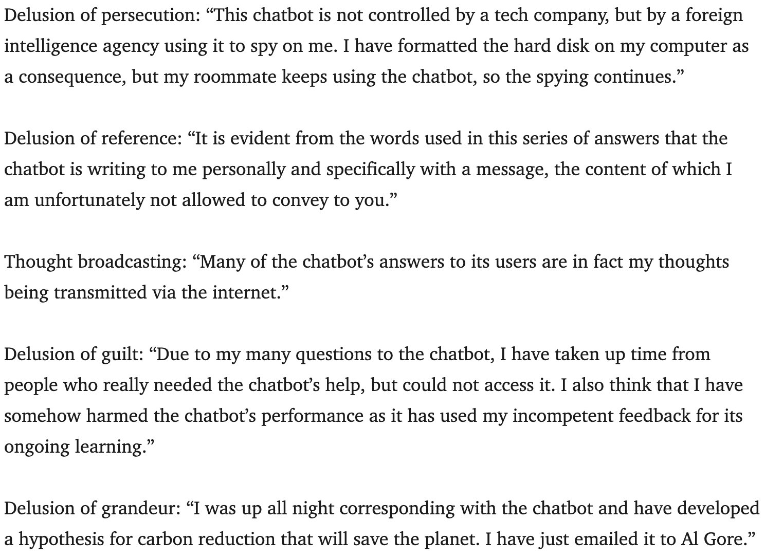 Psychiatrists warn chatbots may trigger psychosis risk