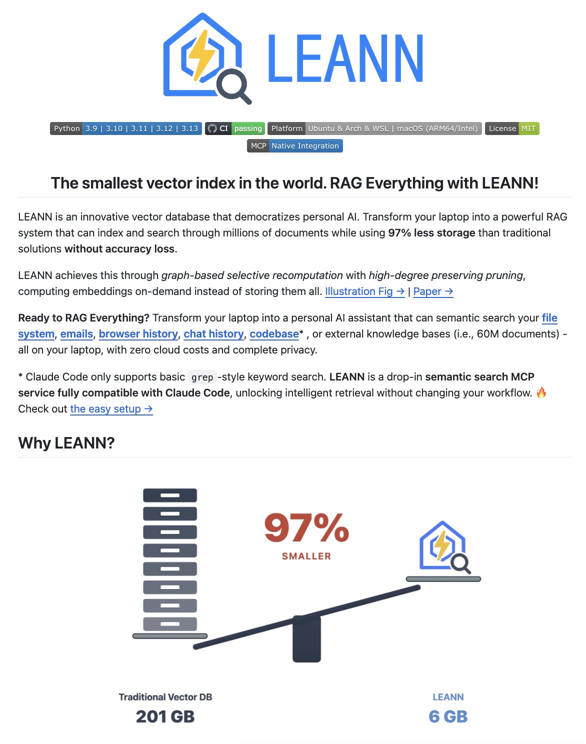 Local RAG: Index Millions of Documents with 97% Less Storage