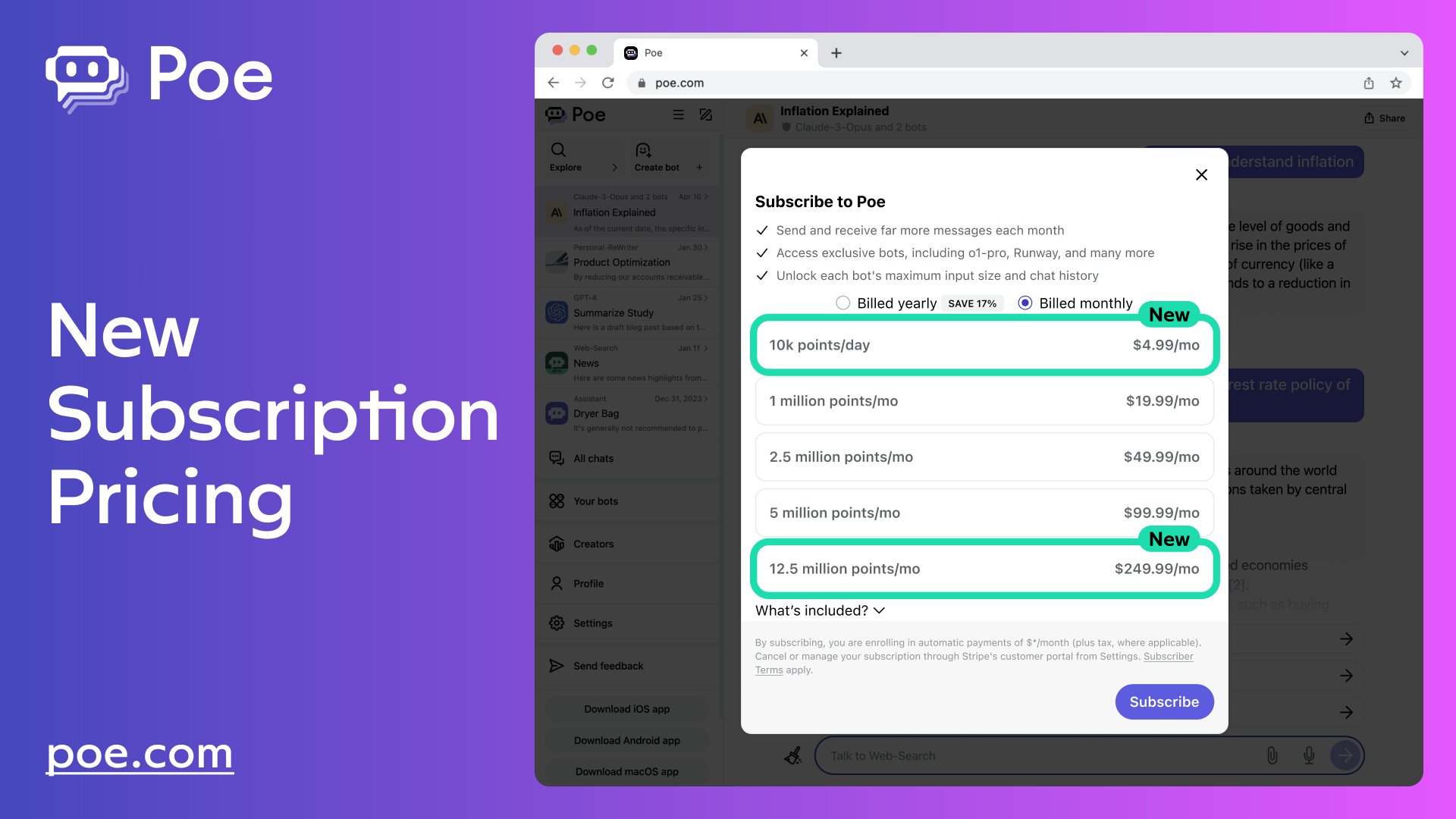 Poe launches new subscription tiers for AI model access