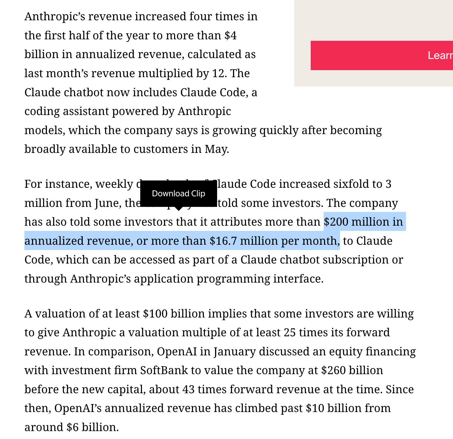 Claude Code Revenue Drives Anthropic to $100B Valuation