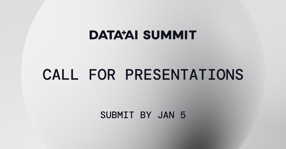 Data AI Summit Call for Presentations Now Open