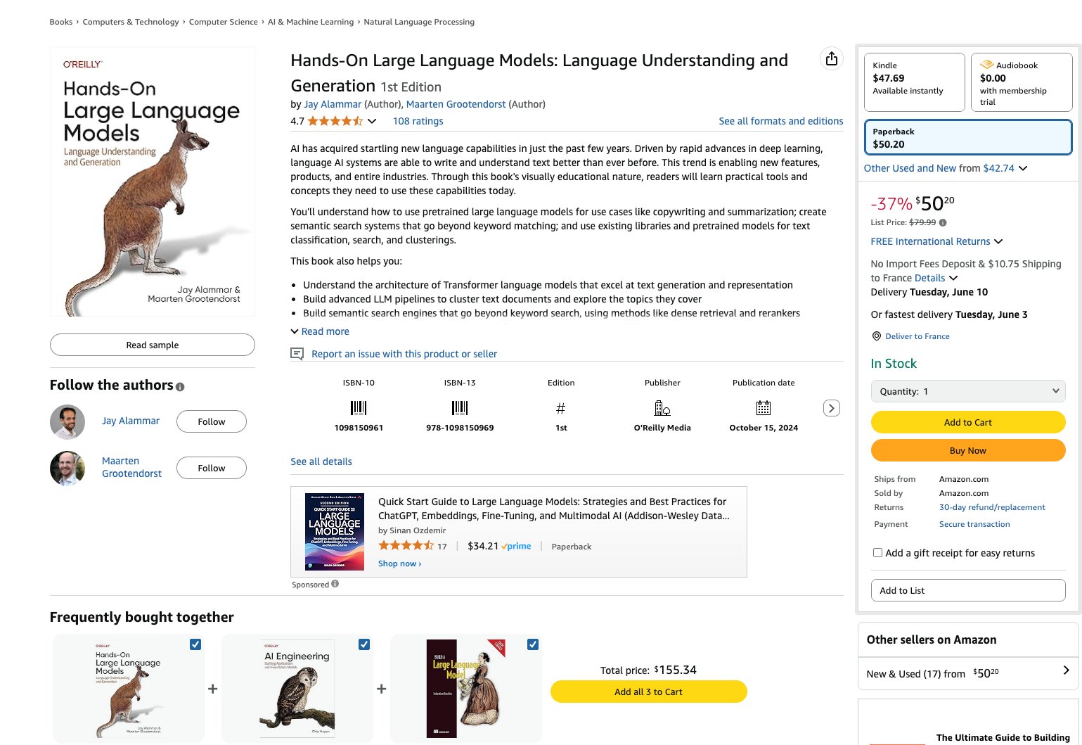 Hardcover Book on Large Language Models Now Available
