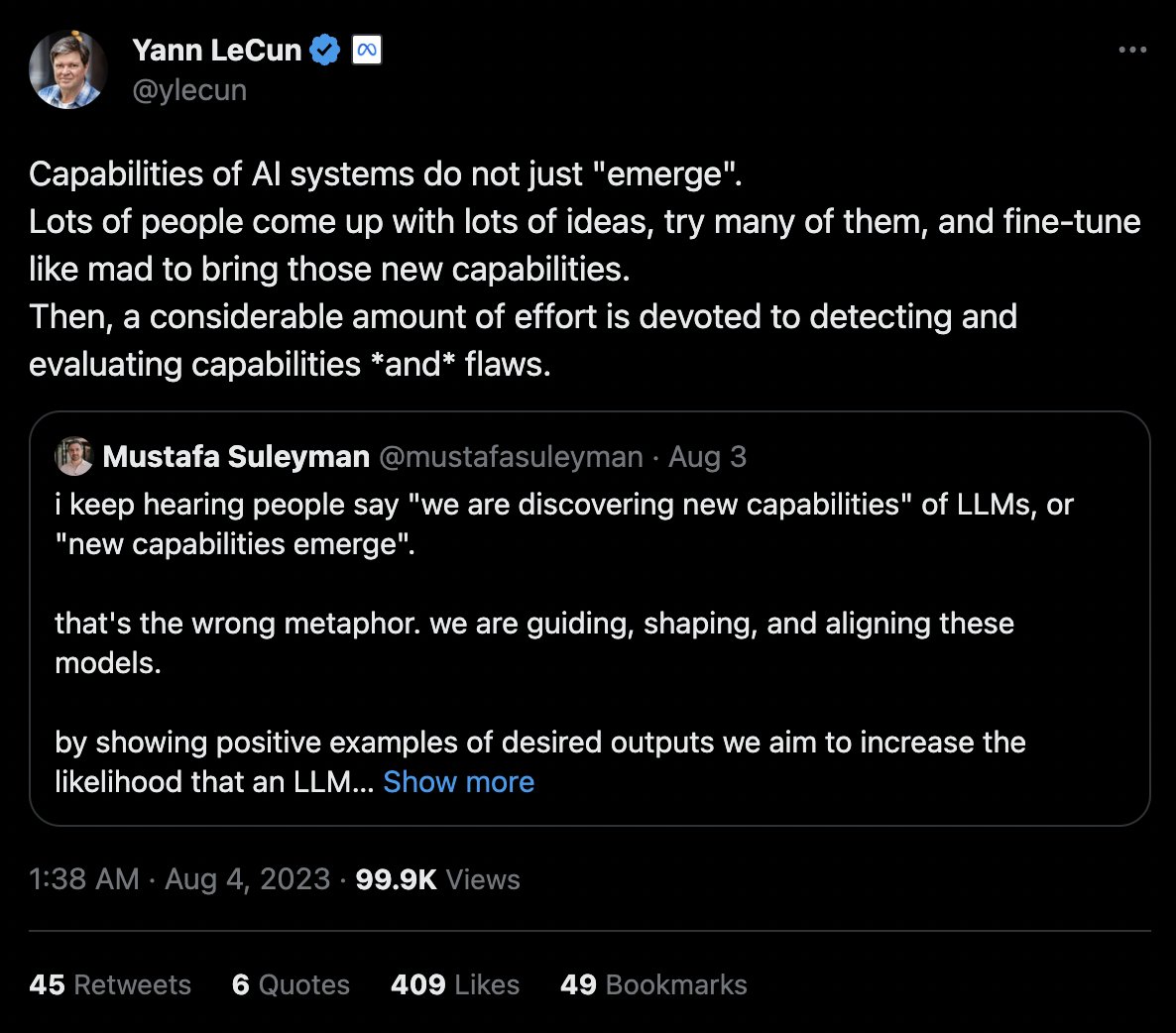 Emergent Abilities in LLMs: Responding to LeCun’s Critique