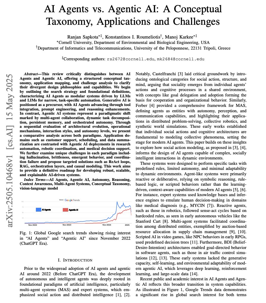 AI Agents vs Agentic AI: Architecture and Capabilities Review