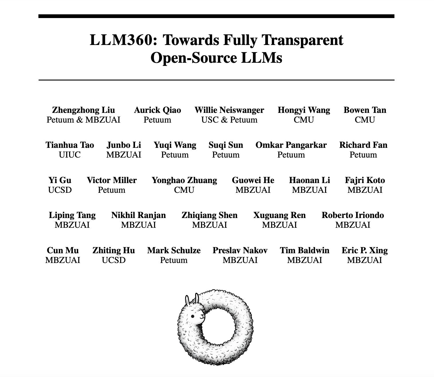 LLM360: Transparent Open-Source Large Language Model Training