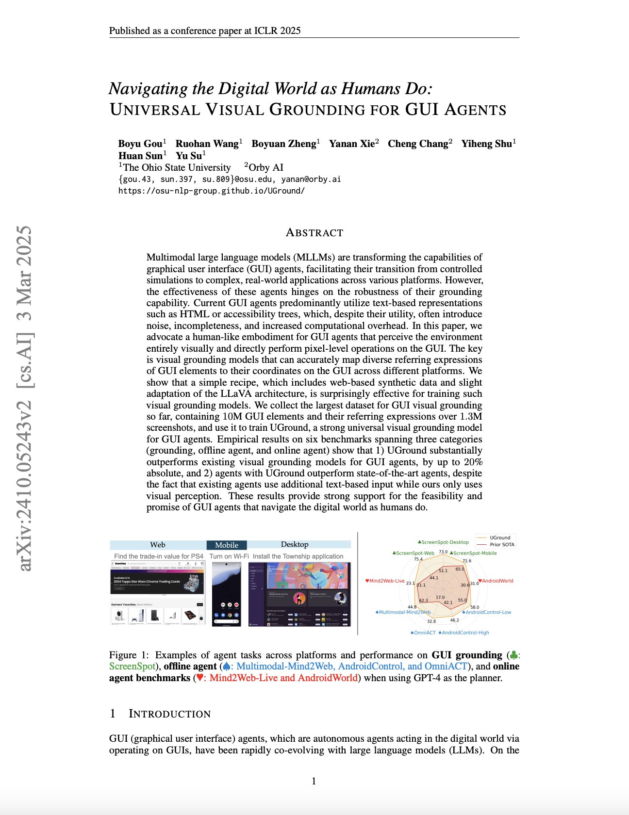 Universal Visual Grounding for GUI Agents Navigation