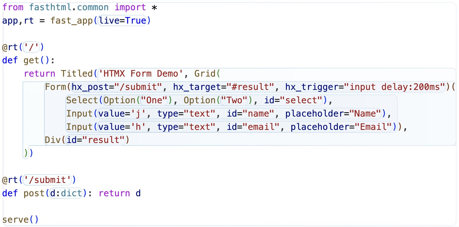 FastHTML Streamlit Pattern: Real-Time Form Results Demo
