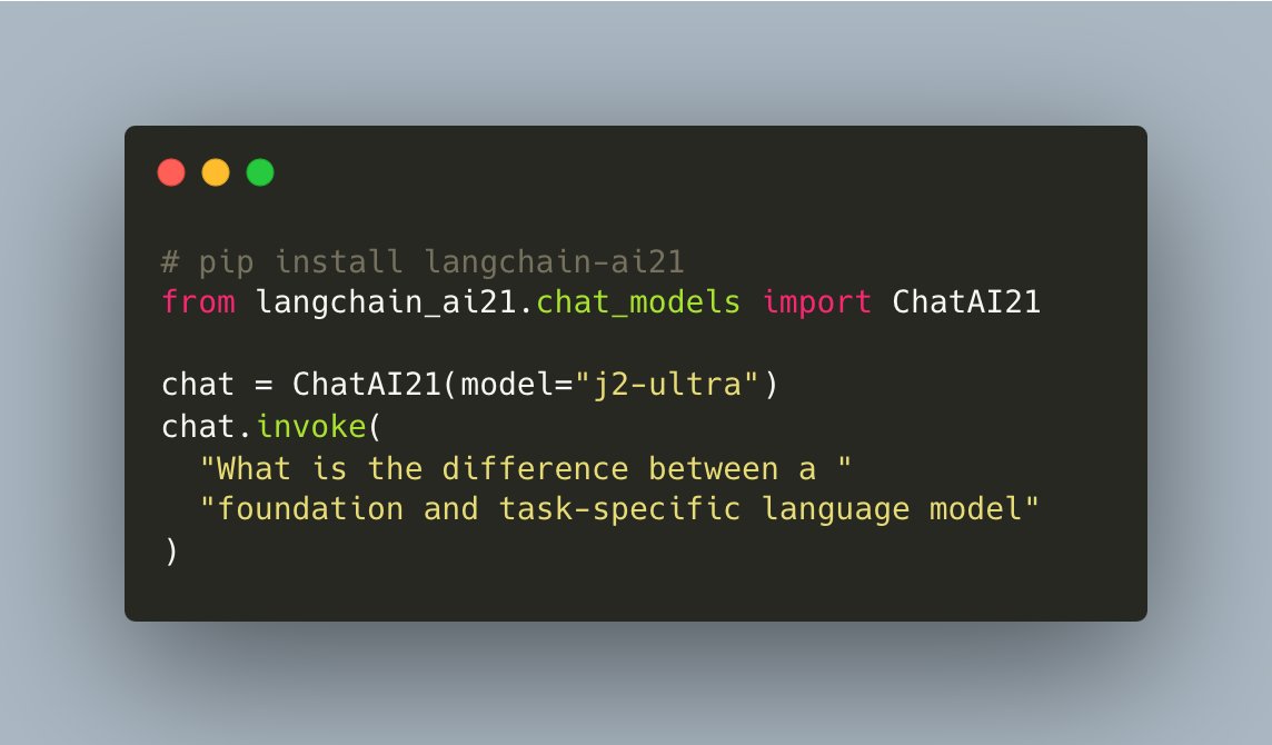 AI21 Jurassic-2 and Task-Specific Models in LangChain