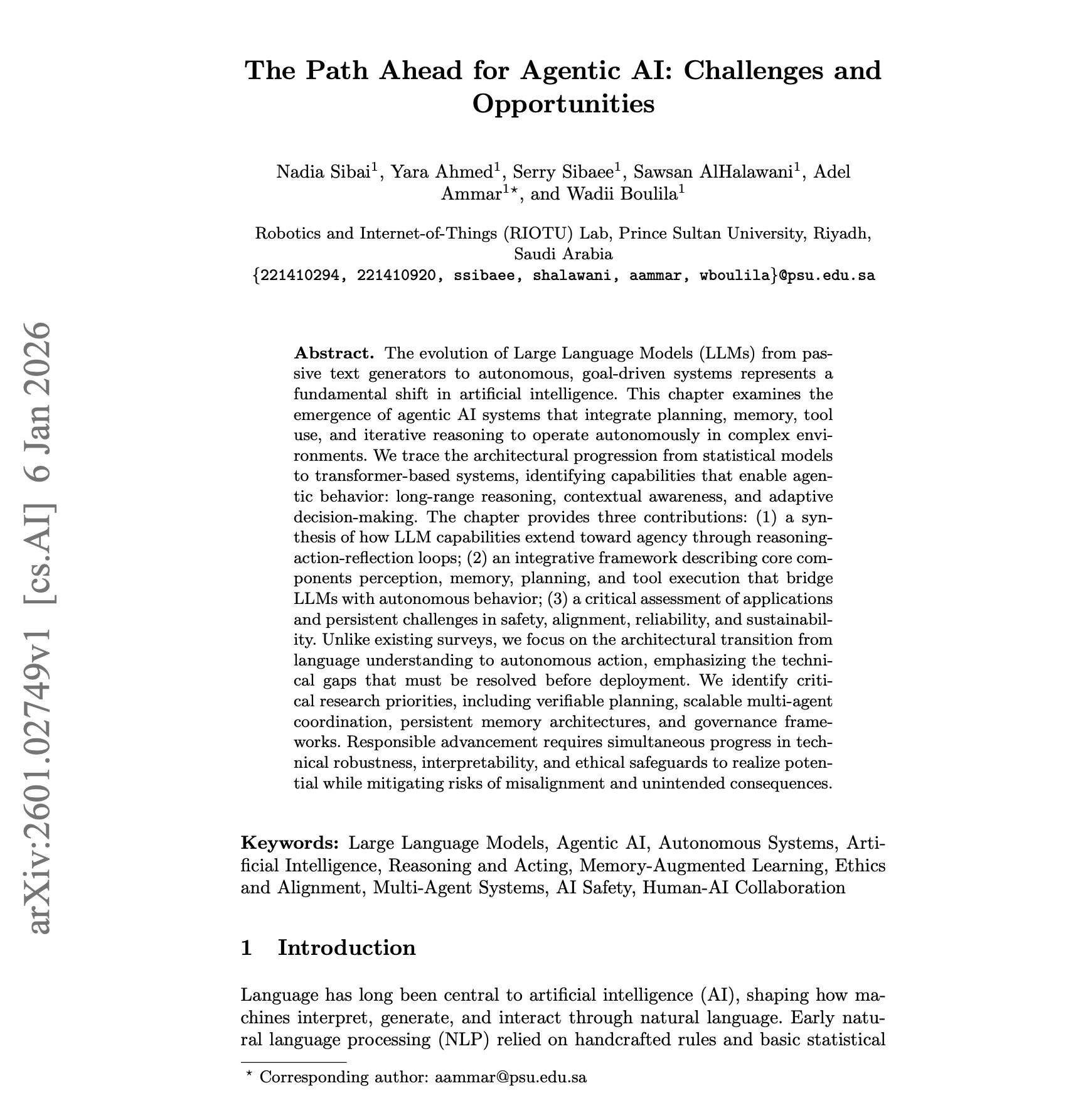 The Path Ahead for Agentic AI
