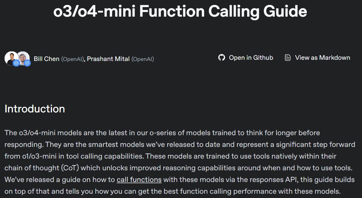 OpenAI o3/o4-mini Function Calling Guide Cookbook