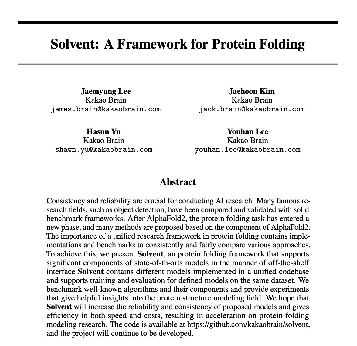 Solvent: A Framework for Protein Folding and AI Research Benchmarking
