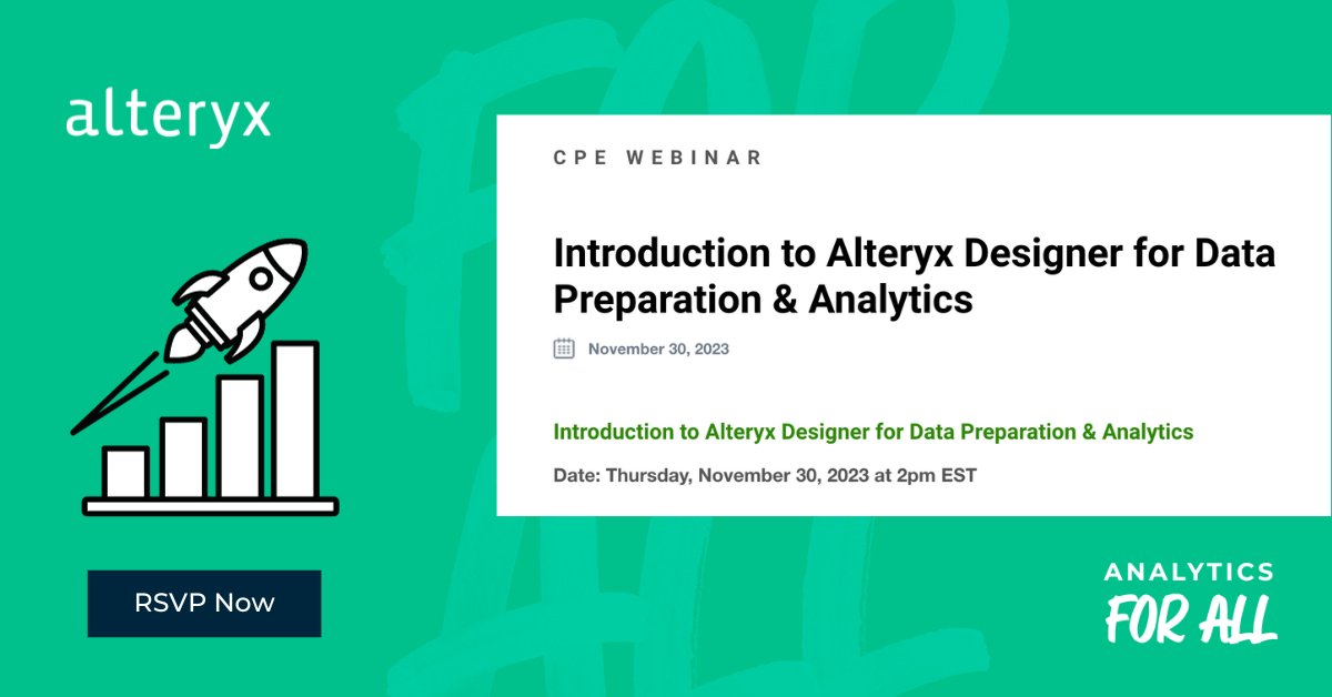 Alteryx Designer Webinar: Data Preparation and Analytics