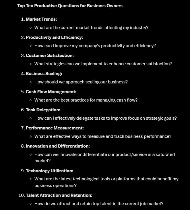 Top 10 Productive Questions Business Leaders Ask Grok AI