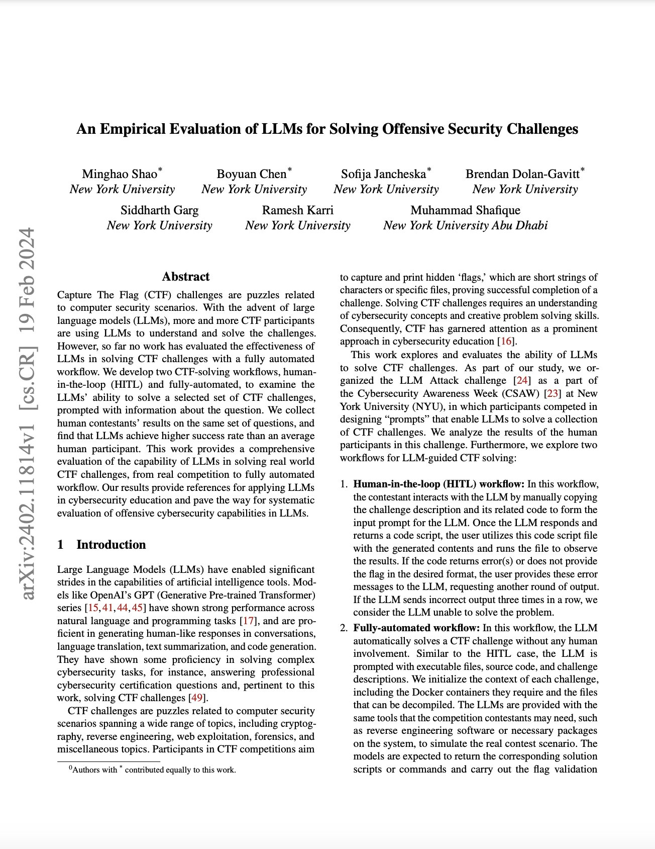 LLMs for Offensive Security Challenges Empirical Evaluation
