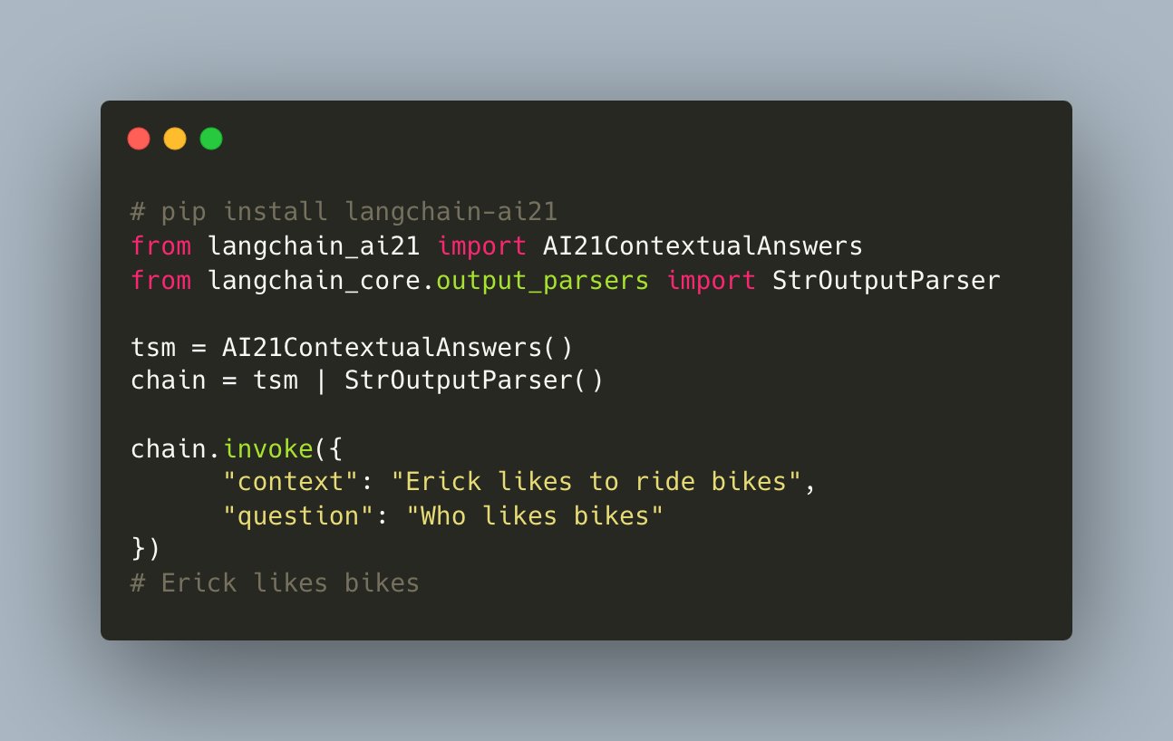 AI21 Labs Contextual Answers API Integration with LangChain