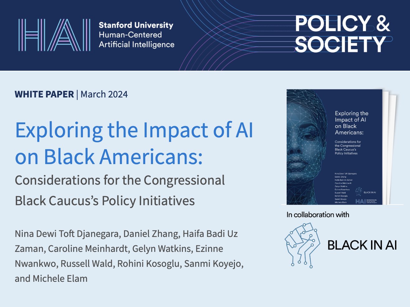 Stanford and Black in AI Release Policy Considerations on AI Racial Inequalities