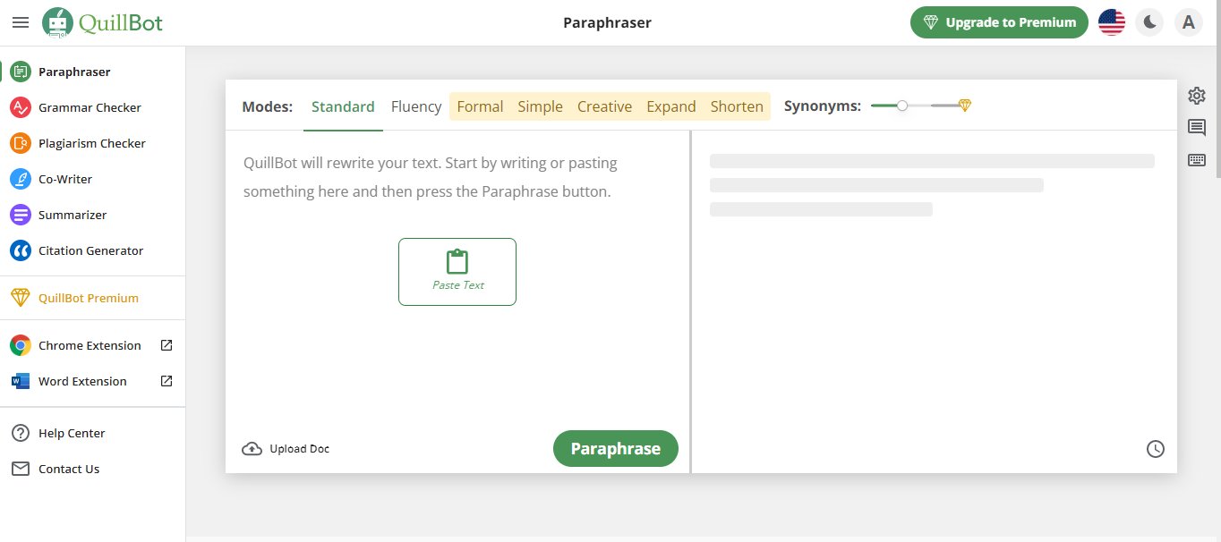 Quillbot: Free AI Paraphrasing and Writing Assistant Tool