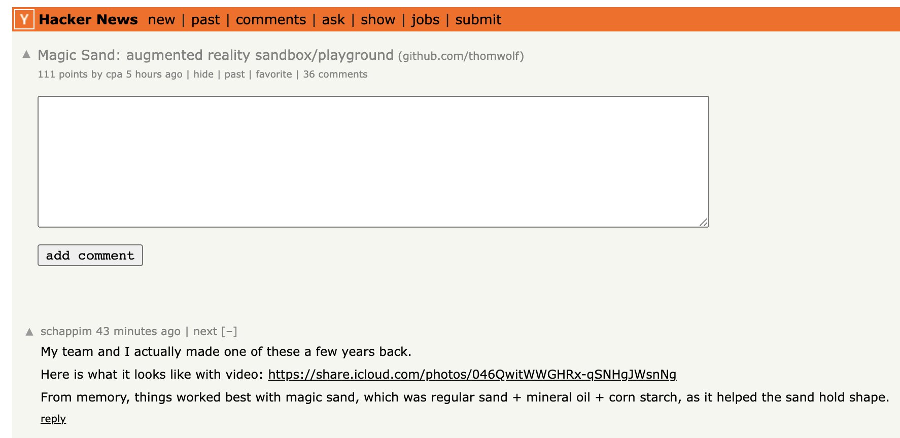 Magic Sandbox Project Reaches Hacker News Front Page