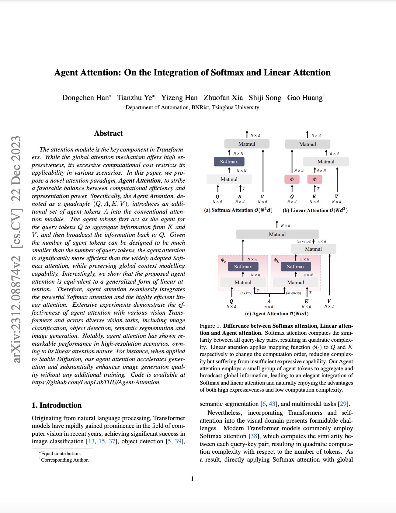 Softmax and Linear Attention Integration in Neural Networks