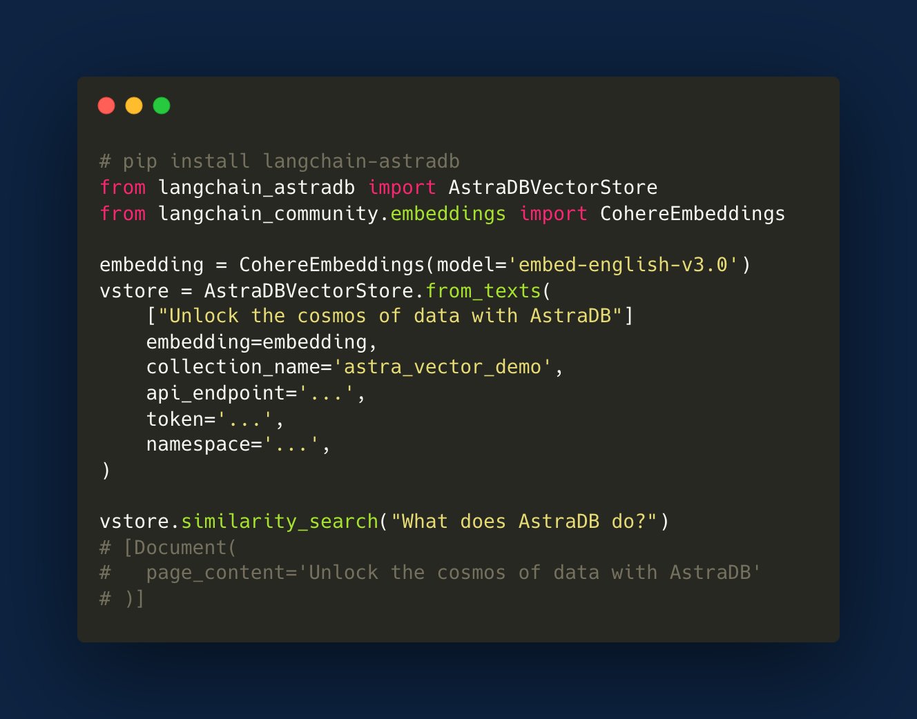 AstraDB Vector Database Integration with LangChain