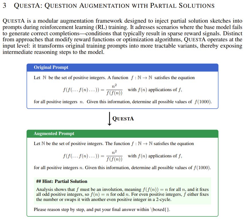 QuestA: Reinforcement Learning Improves Language Model Reasoning