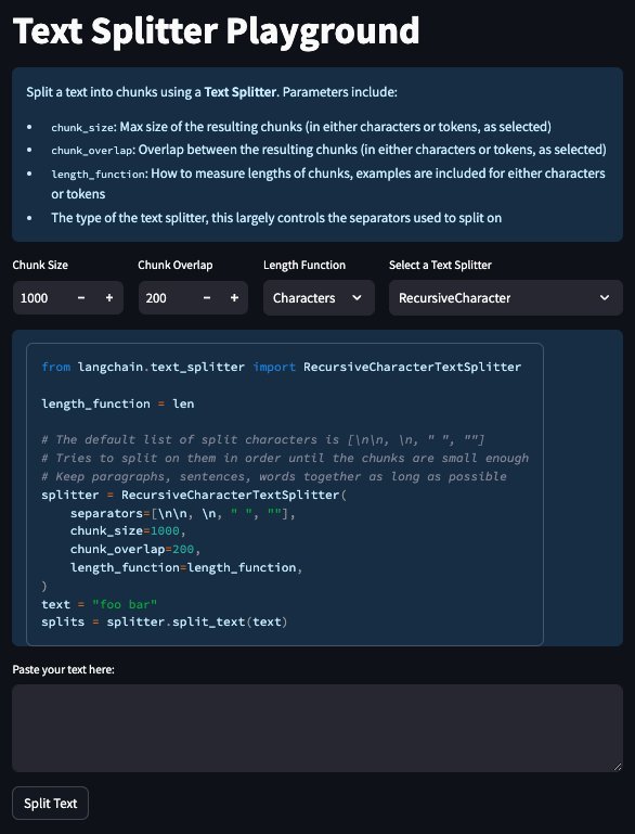 Text Splitting Playground Open Source for LLM Applications