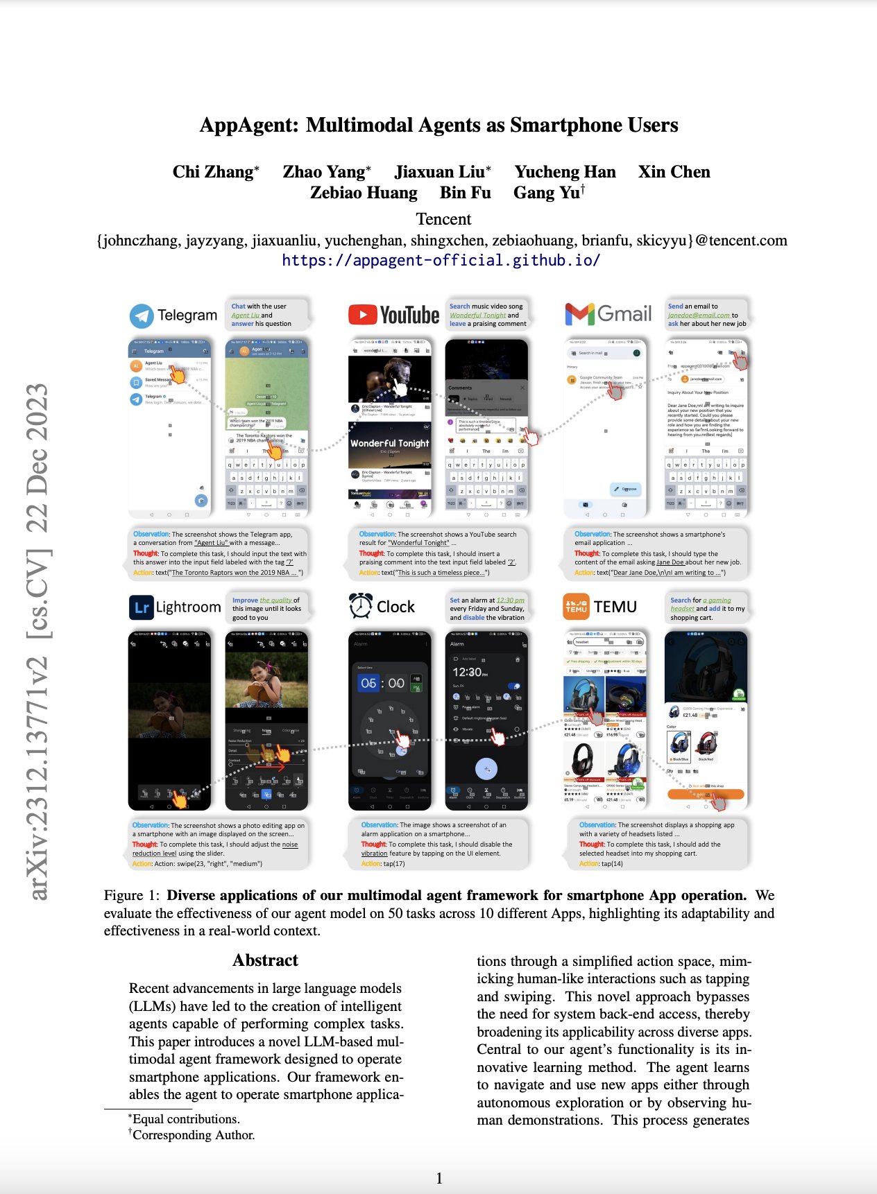 AppAgent: Multimodal Smartphone User Agents Framework