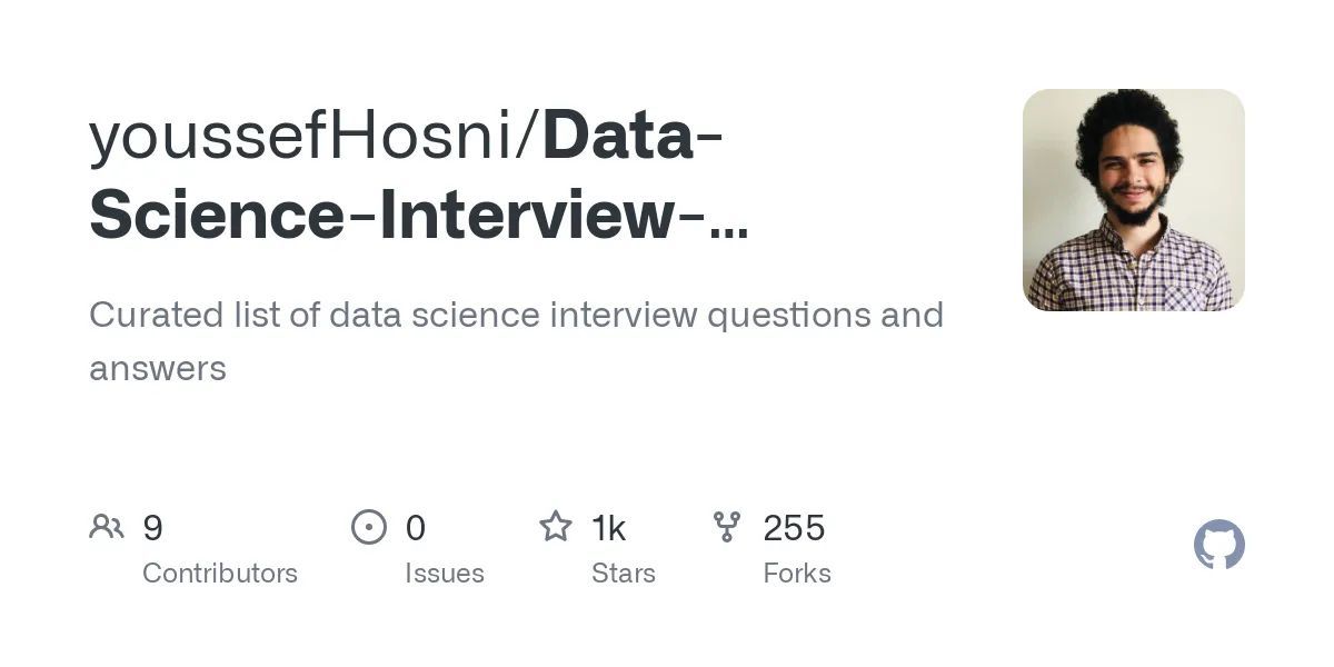 Data Science Interview Questions and Answers Curated List
