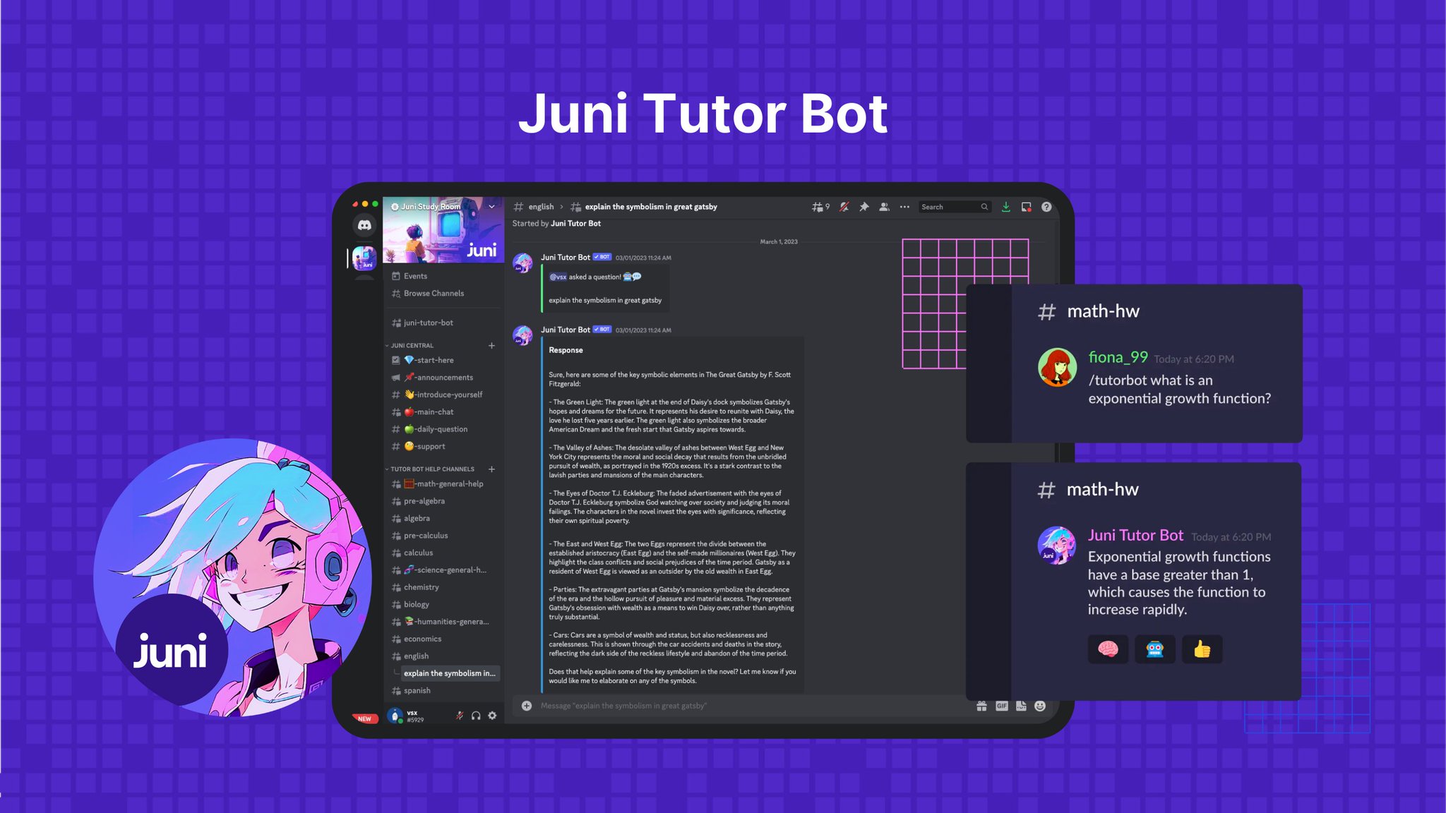 Juni Learning Powers Discord Tutoring Bot with Claude