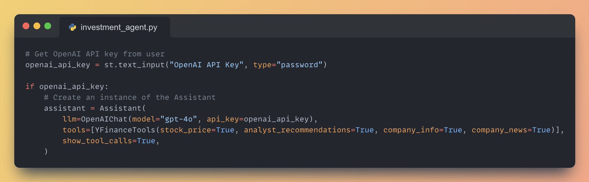 Building AI Assistant with OpenAI API and Financial Tools