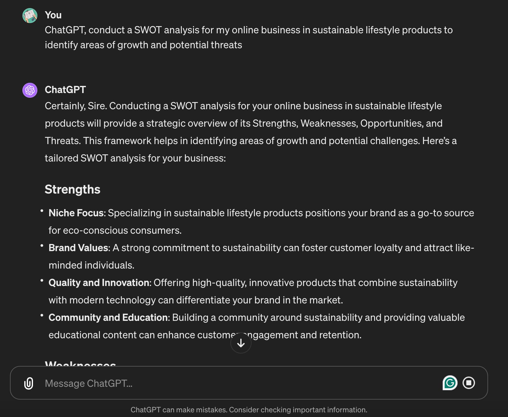 SWOT Analysis: Prompt to Identify Growth Areas