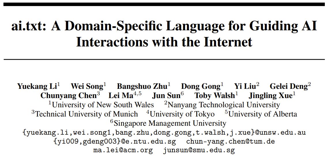 ai.txt: Domain-Specific Language for AI Internet Interactions