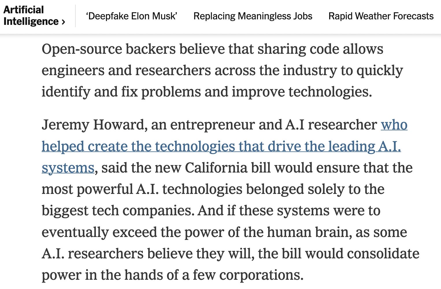 California AI Bill Raises Serious Societal Safety Concerns