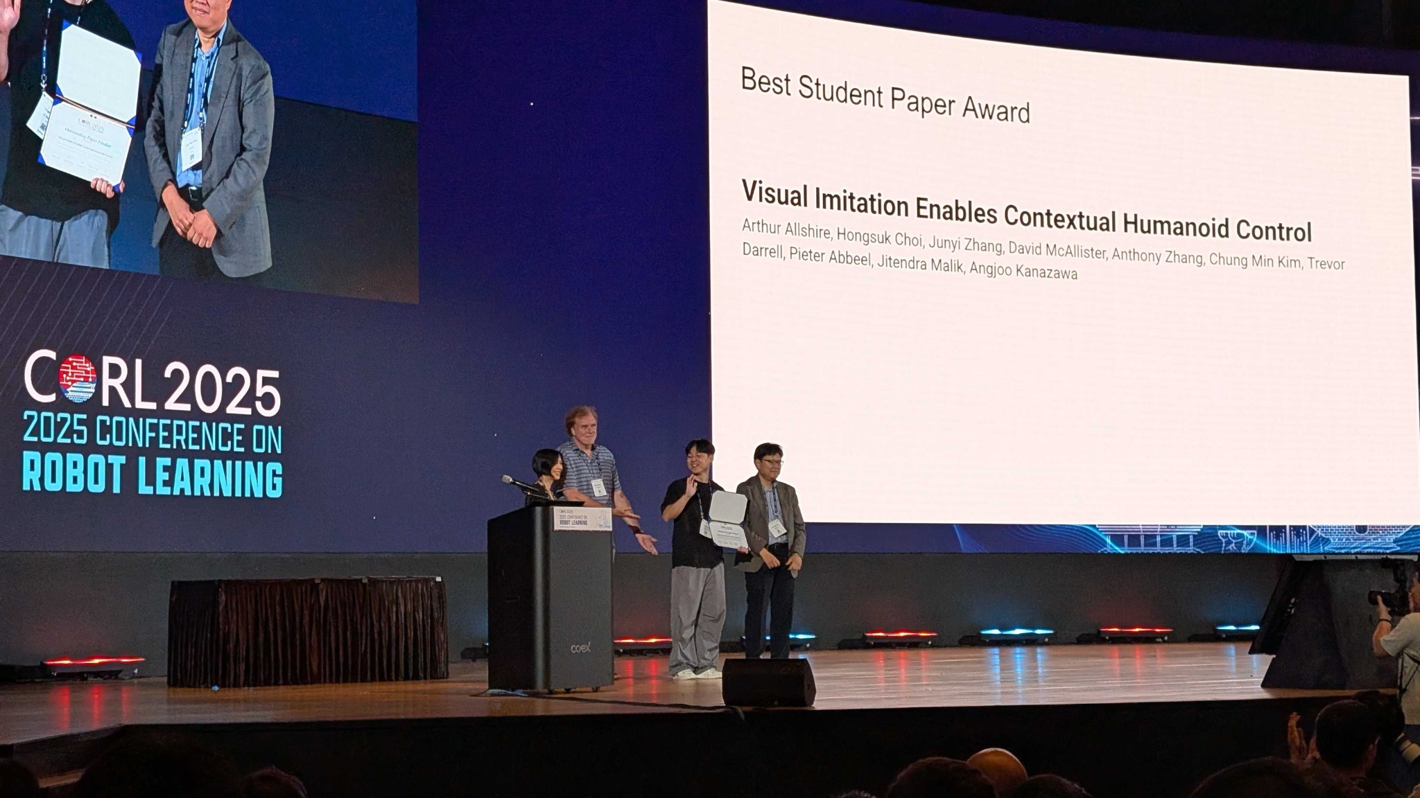 BAIR Researchers Win Best Student Paper at CoRL2025