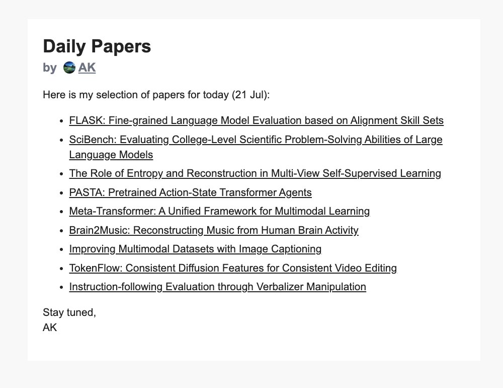 Hugging Face Papers Daily Email Released
