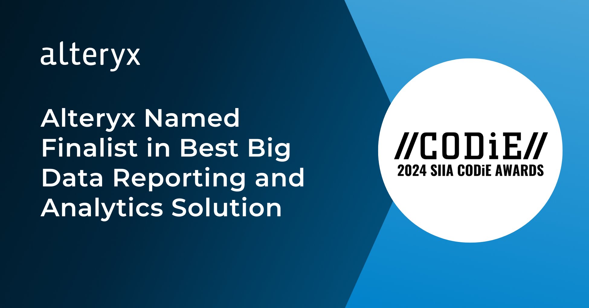 Alteryx Analytics Cloud Named CODiE Awards Finalist 2024