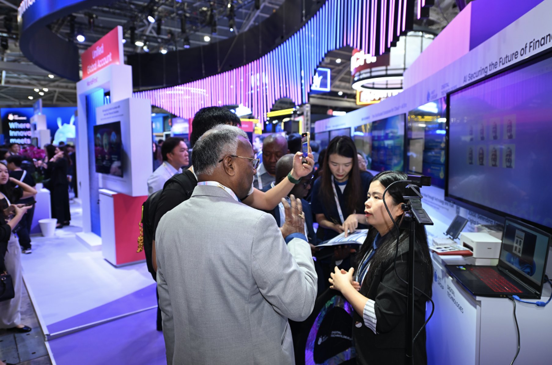 AI financial workflows pack booth shoulder-to-shoulder