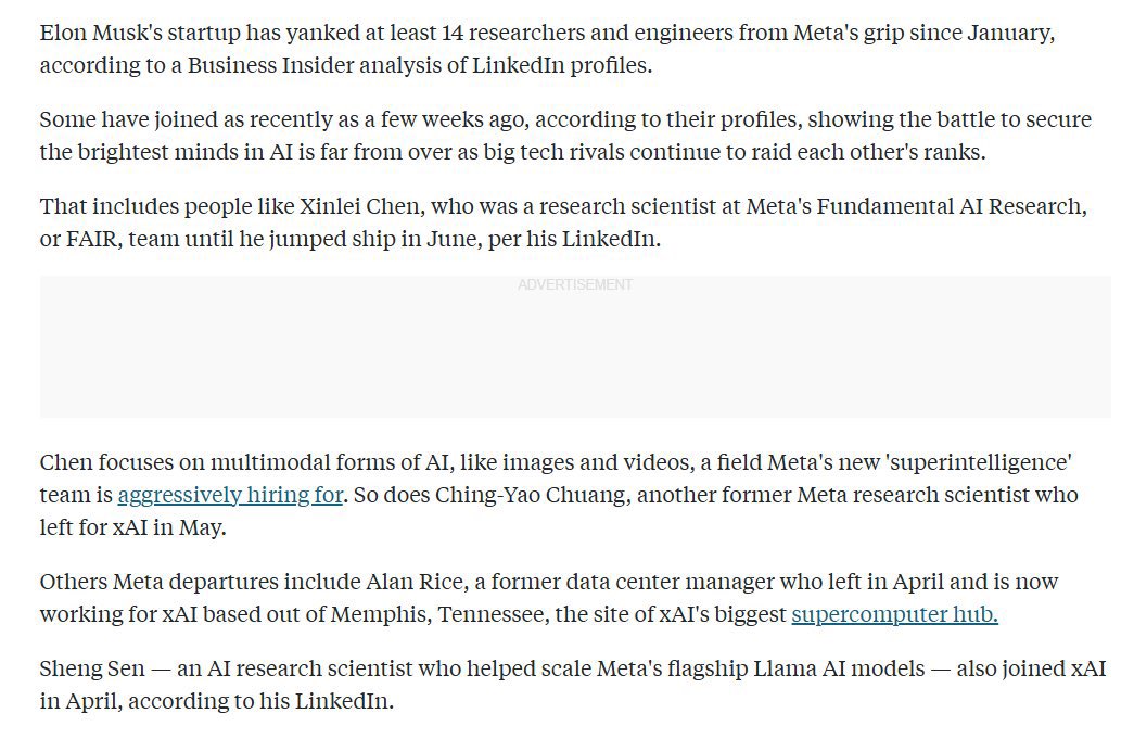 Talent War: Key AI Experts Moving to xAI from Meta