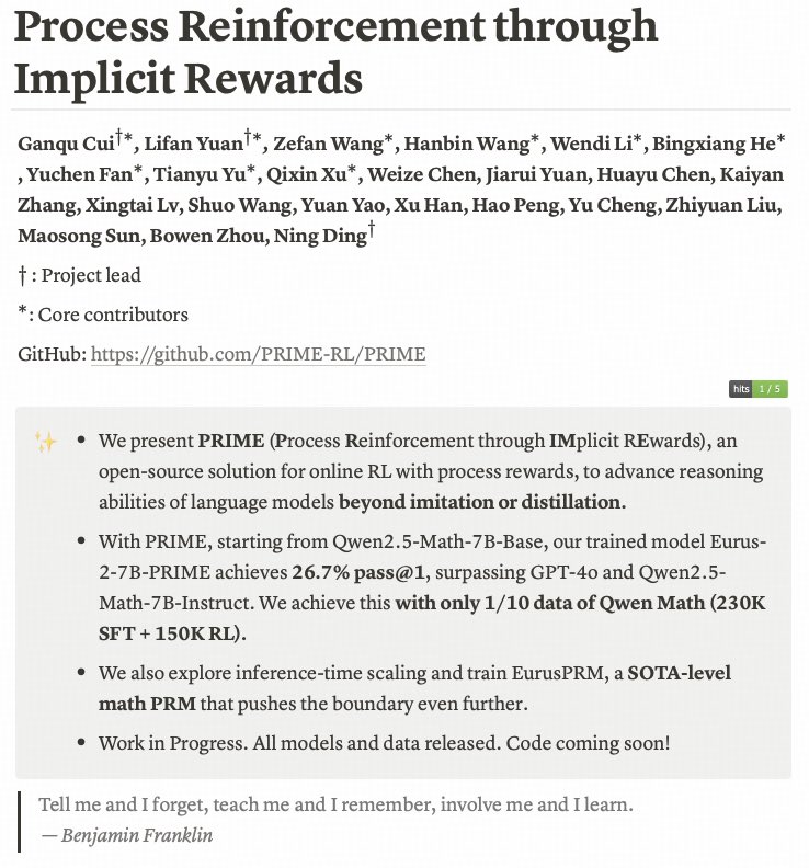 Process Reinforcement Implicit Rewards Framework Language Models