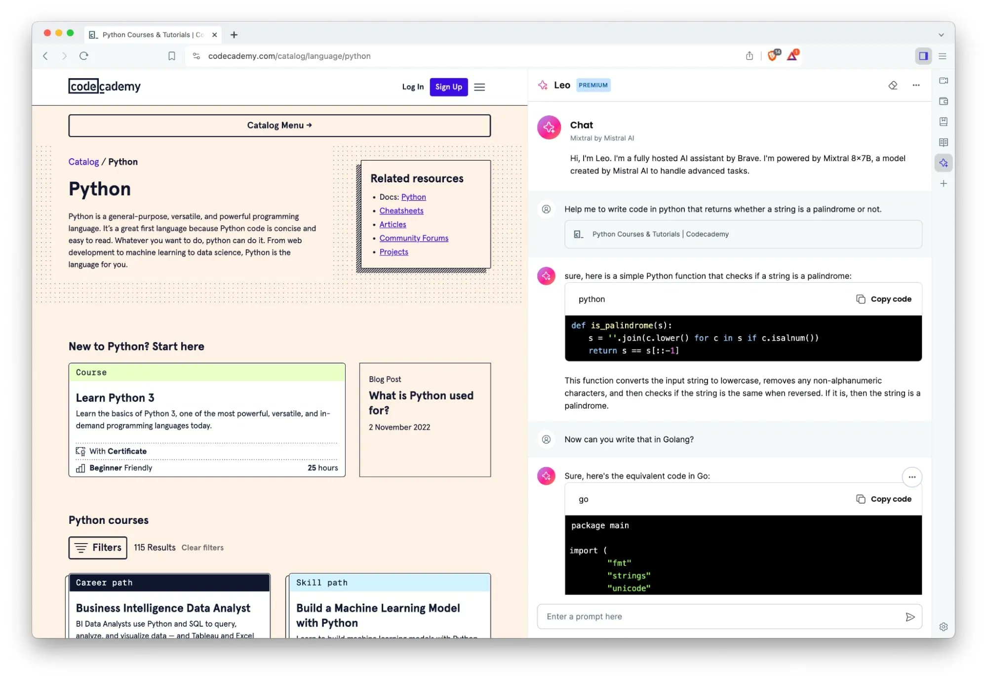 Mixtral Powers Brave Browser Assistant Leo