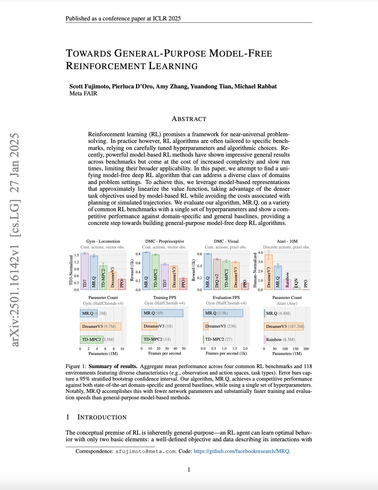 General-Purpose Model-Free Reinforcement Learning Advances