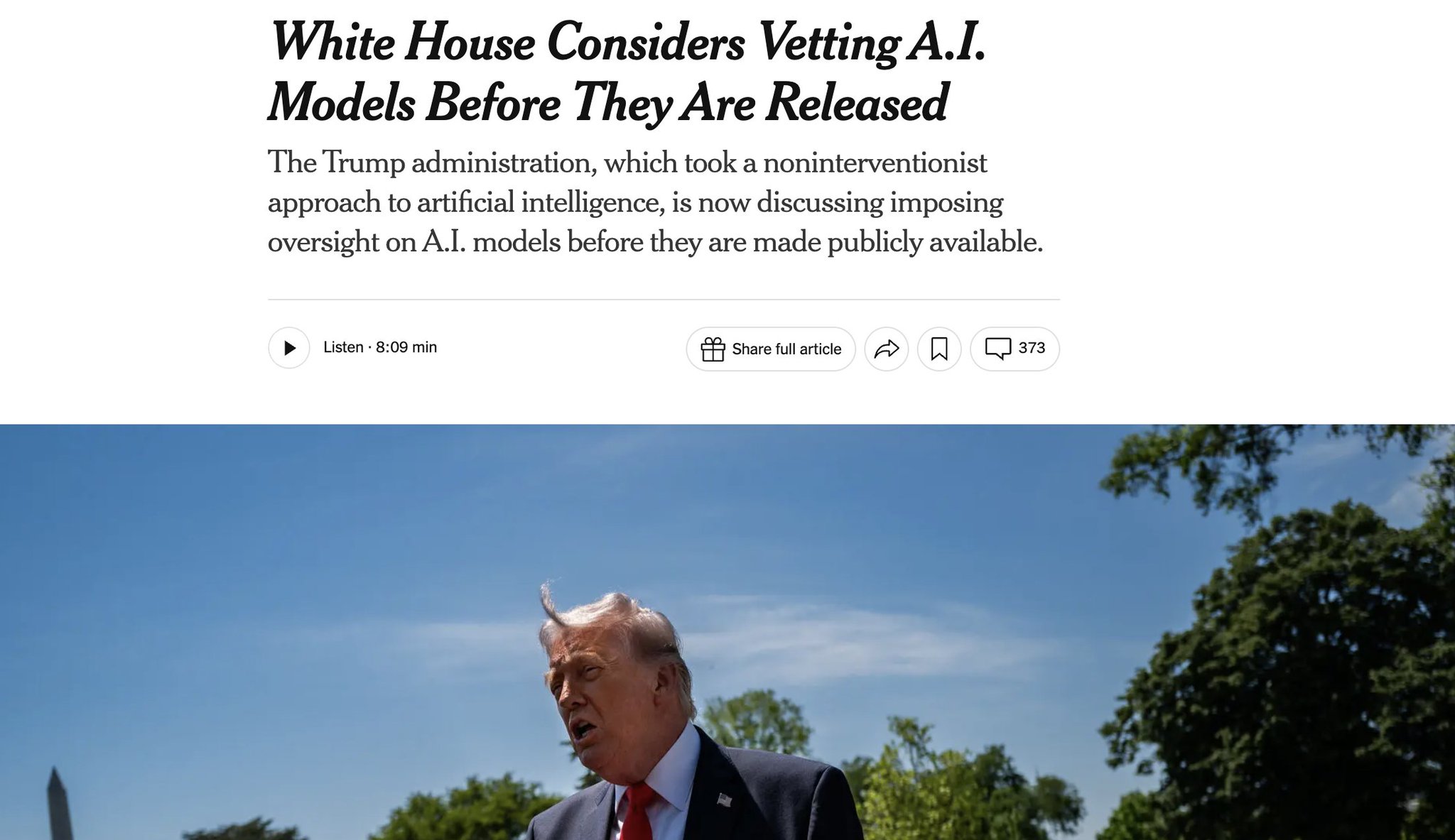 Trump Administration Eyes AI Working Group for Pre-Release Model Review