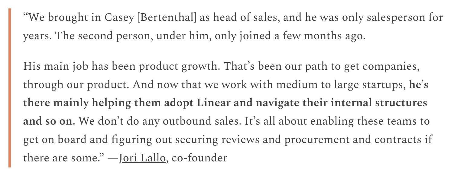 Founder-Led Growth Strategy at Linear and Other Startups