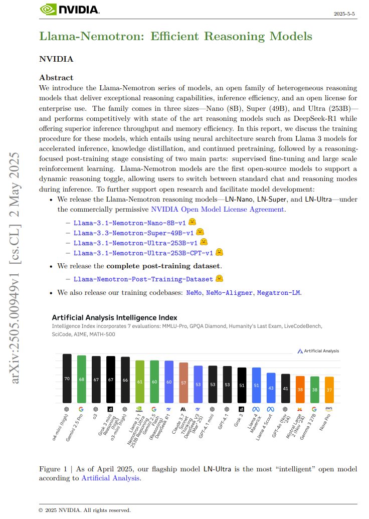 Llama-Nemotron: Open-Source Reasoning Models Match DeepSeek-R1