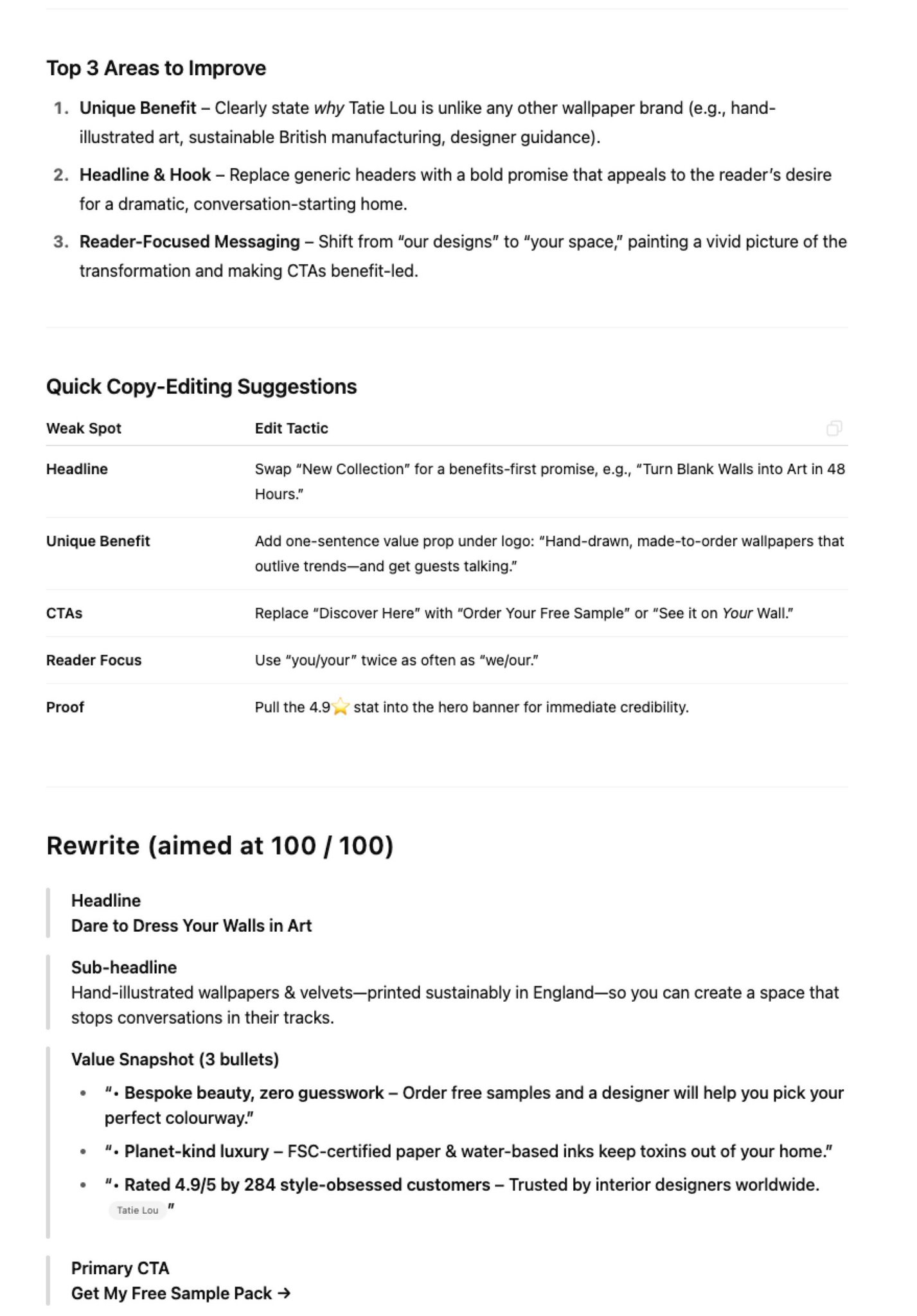 AI Tool Delivers Clear Website Improvement Suggestions