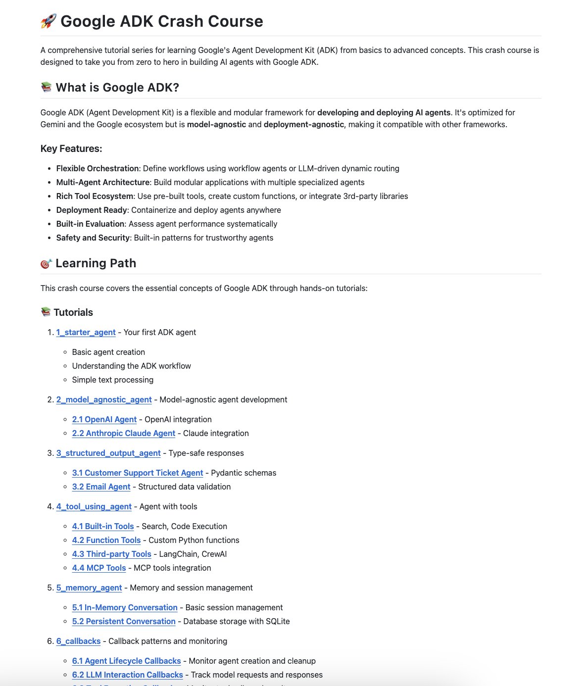 Google Agent Development Kit crash course guide