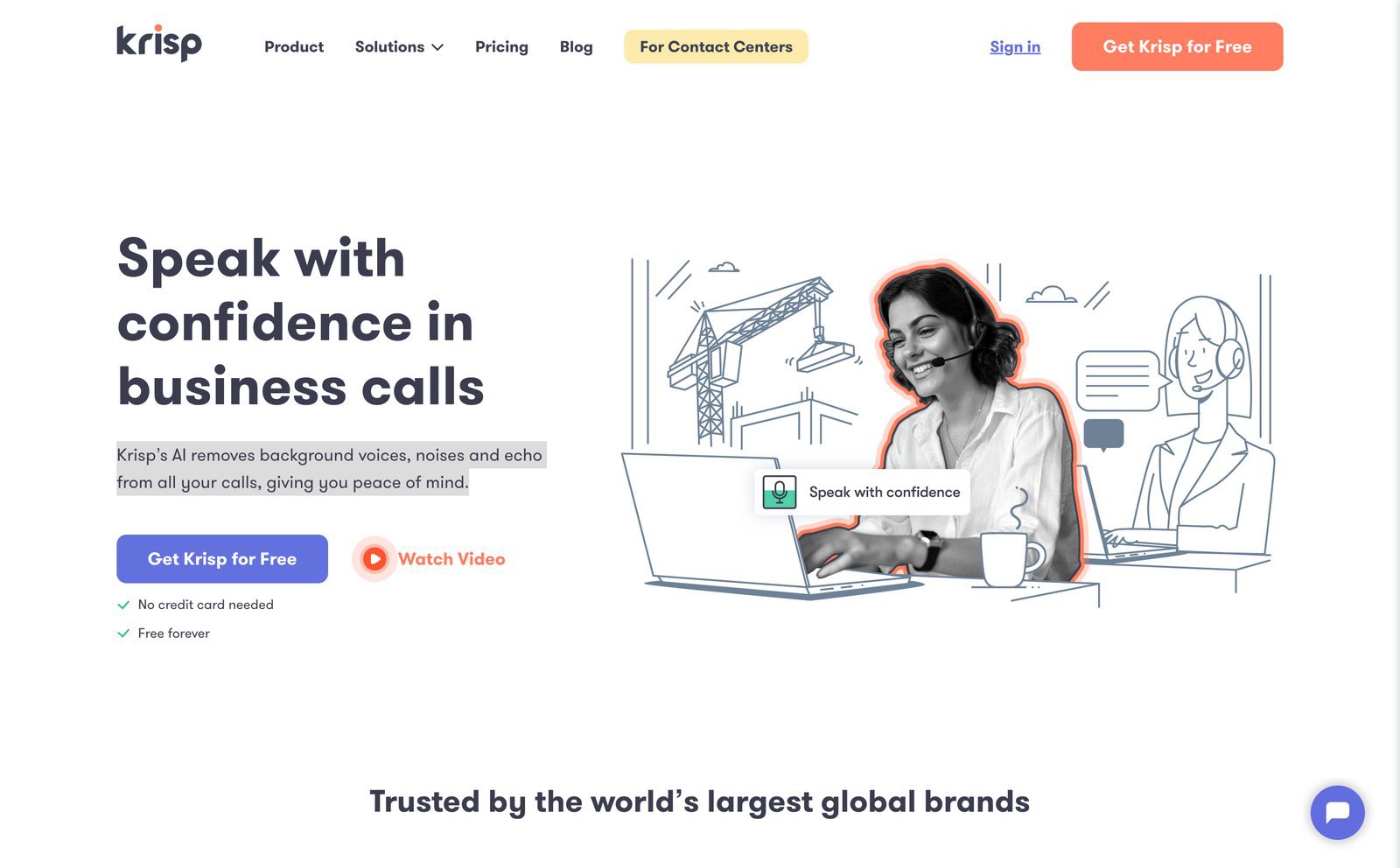 Krisp uses AI to remove background noise and echo from calls