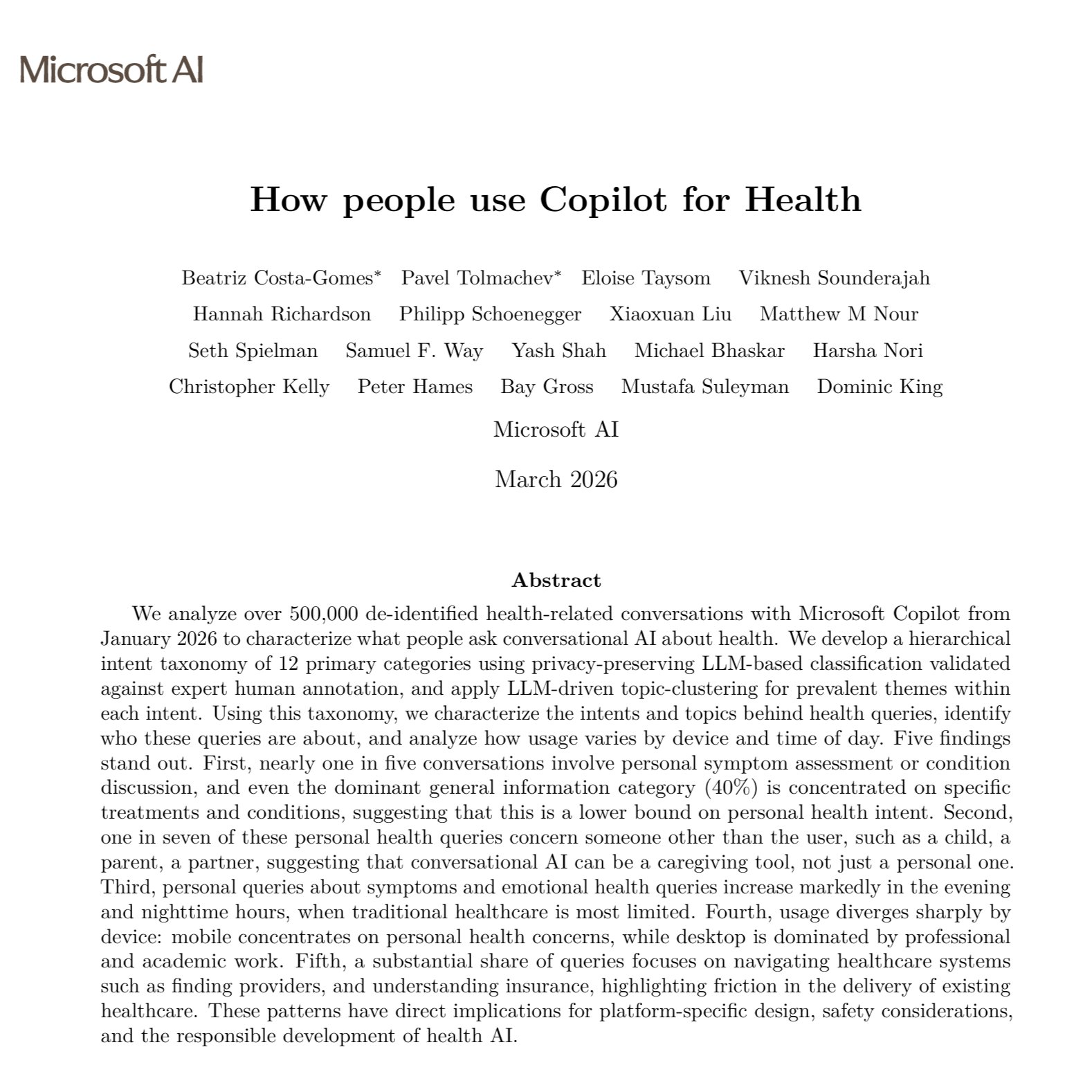 Health Dominates Copilot Mobile User Questions in 2025
