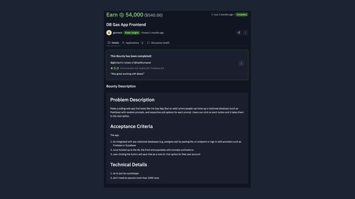 Girl Boss Creates Polling App Using Bounties Platform