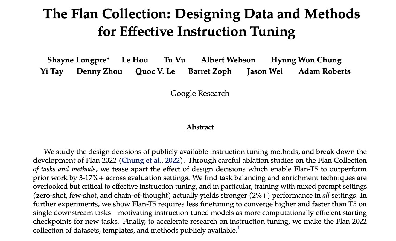 Flan-T5 Public Release with Instruction Tuning Data Ablation